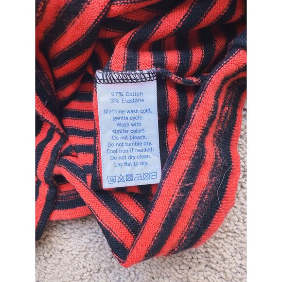 Clare V Le Tube Striped Midi Skirt Orange Black Small Artsy Academia Career Fall - Picture 9 of 9